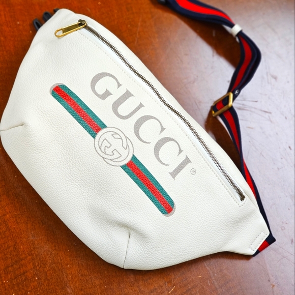 Gucci Handbags - GUCCI Print Belt Bag - White